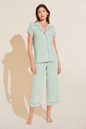 Eberjey Gisele TENCEL™ Modal Short Sleeve Cropped PJ Set Pyjama Dames Groen | MVS6799HP