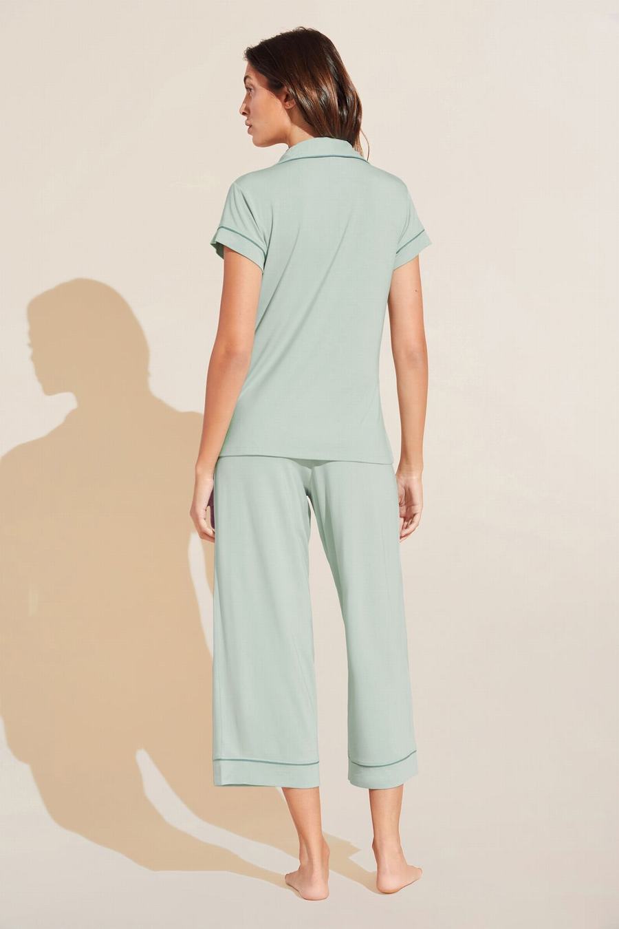 Eberjey Gisele TENCEL™ Modal Short Sleeve Cropped PJ Set Pyjama Dames Groen | MVS6799HP