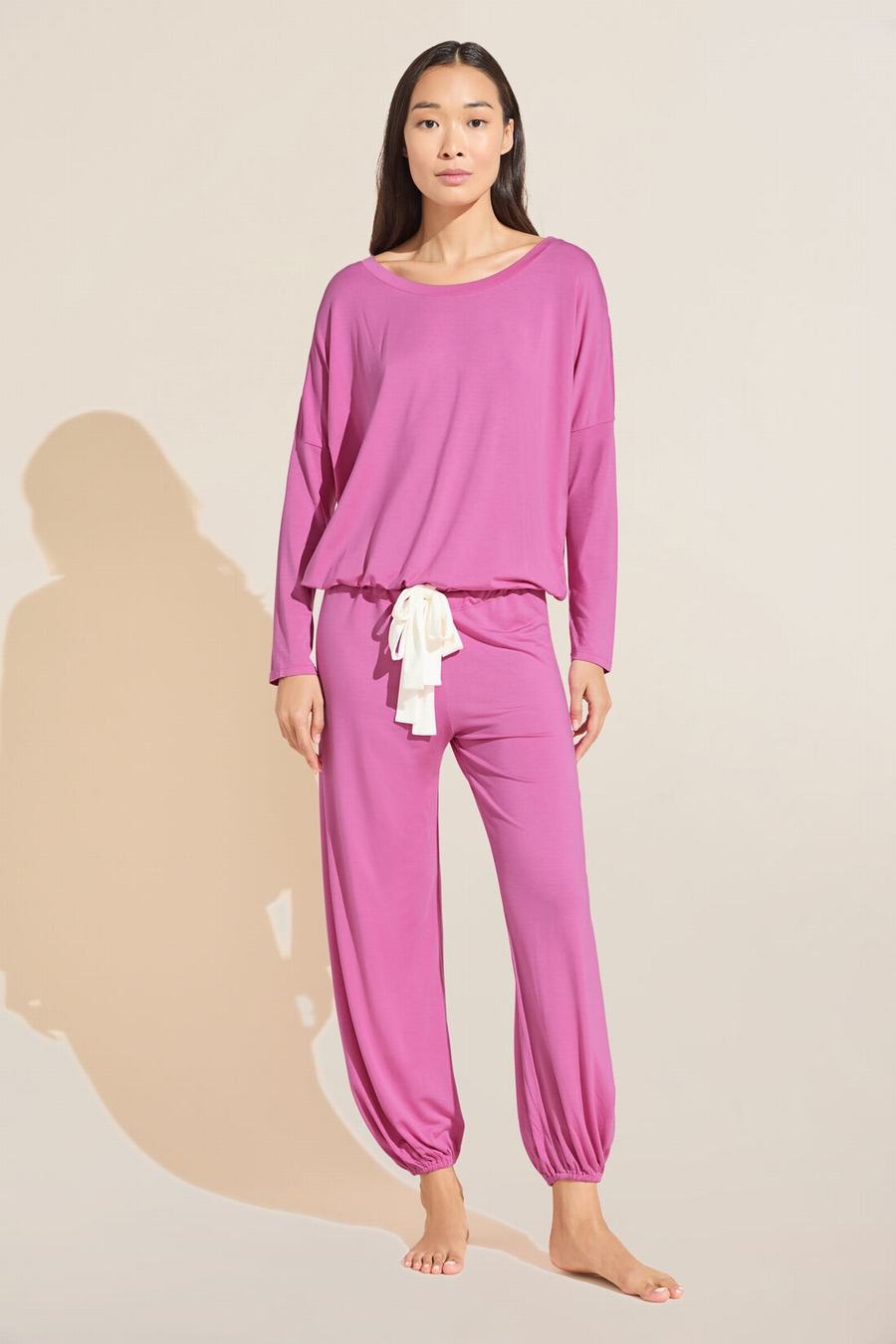 Eberjey Gisele TENCEL™ Modal Slouchy PJ Set Pyjama Dames Roze Wit | FFA3262YS