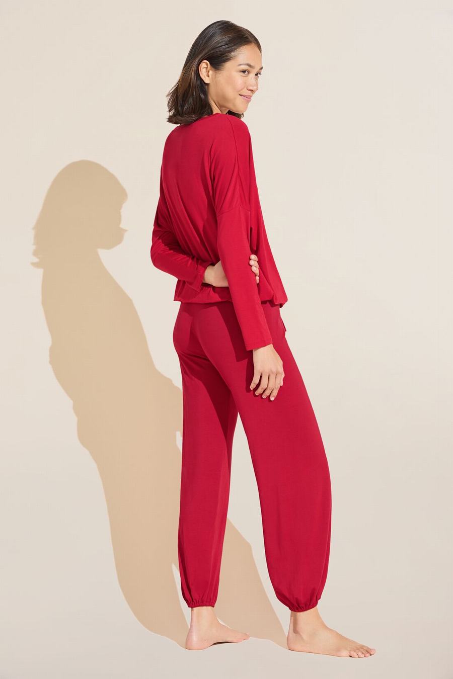 Eberjey Gisele TENCEL™ Modal Slouchy Set Pyjama Dames Rood | DYU6598BU