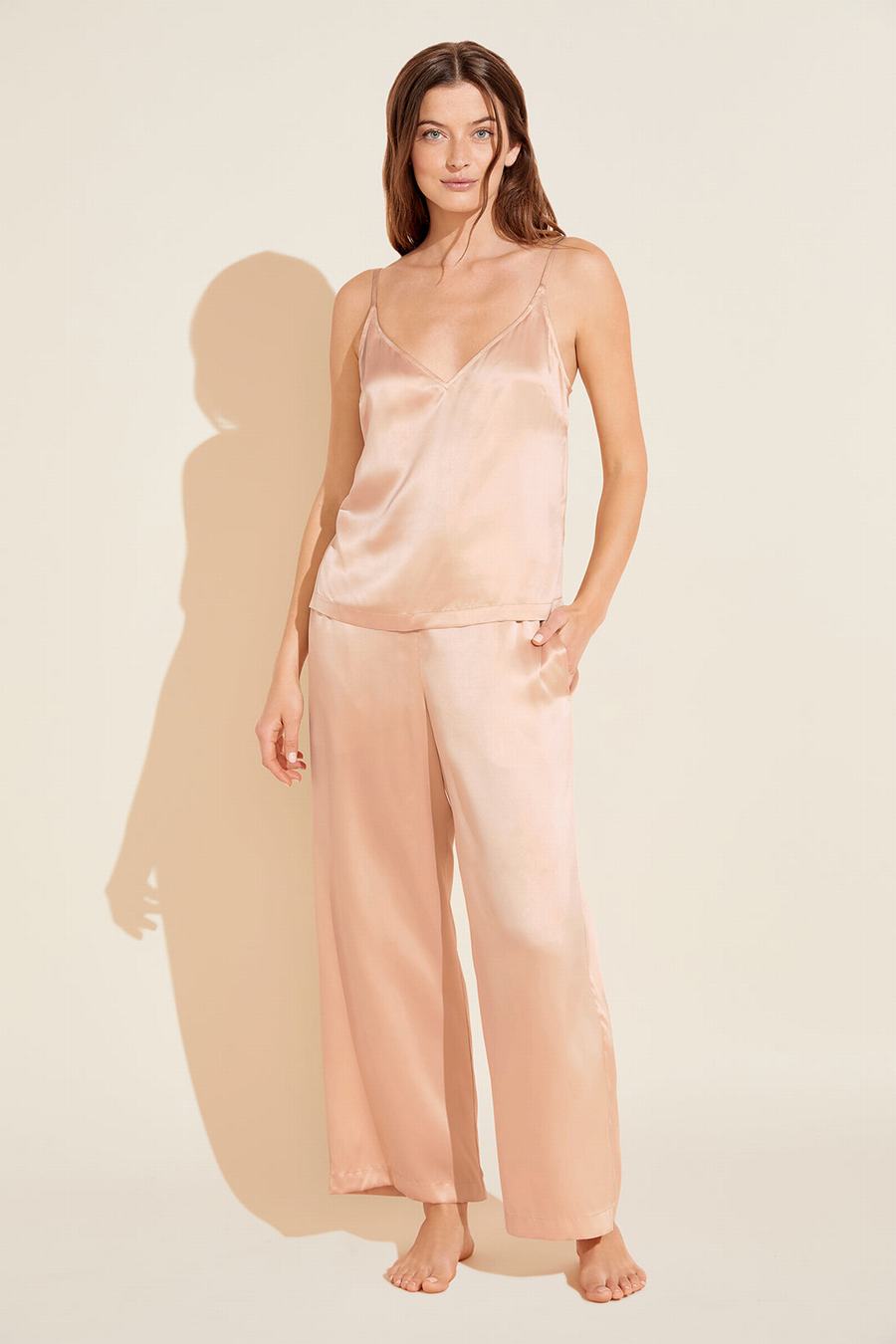 Eberjey Inez Washable Silk Cami & Pant PJ Set Pyjama Dames Roze Beige | QBO925JE